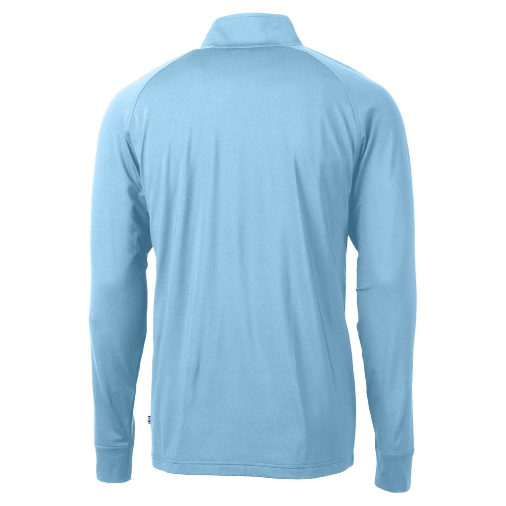 New Orleans Saints Cutter & Buck Raglan Adapt Eco Knit Stretch Recycled Quarter-Zip Top - Powder Blue Tops