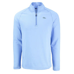 Denver Broncos Cutter & Buck Peshastin Eco Fleece Recycled Raglan Quarter-Zip Top - Powder Blue Tops