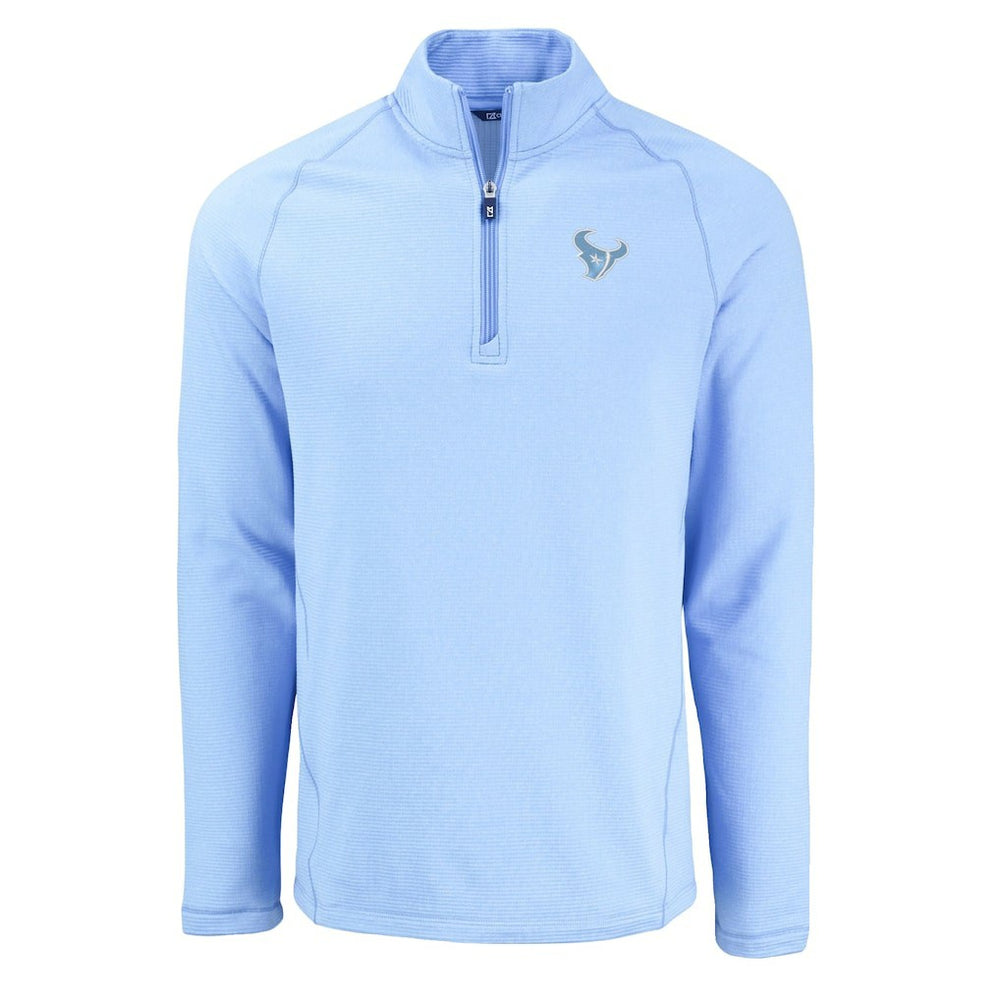 Houston Texans Cutter & Buck Peshastin Eco Fleece Recycled Raglan Quarter-Zip Top - Powder Blue Tops