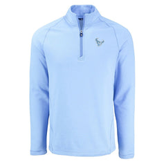 Houston Texans Cutter & Buck Peshastin Eco Fleece Recycled Raglan Quarter-Zip Top - Powder Blue Tops