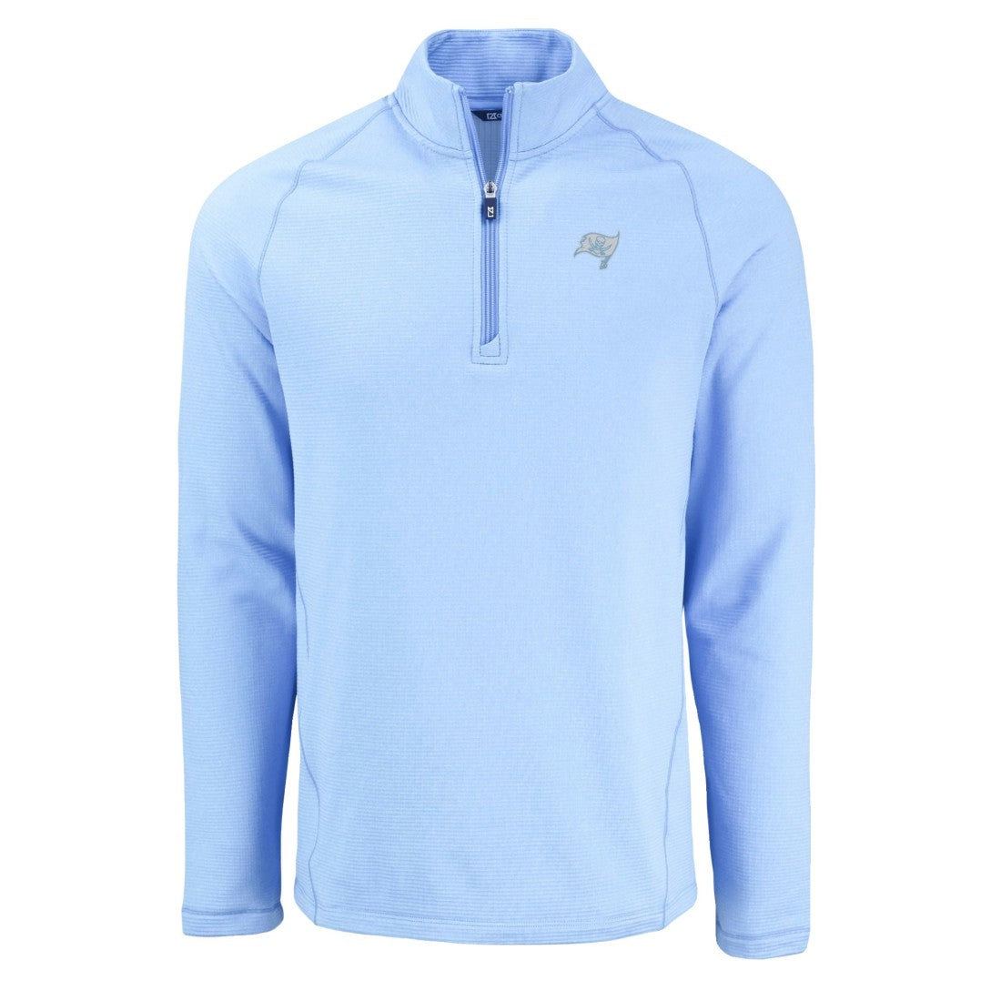 Tampa Bay Buccaneers Cutter & Buck Peshastin Eco Fleece Recycled Raglan Quarter-Zip Top - Powder Blue Tops