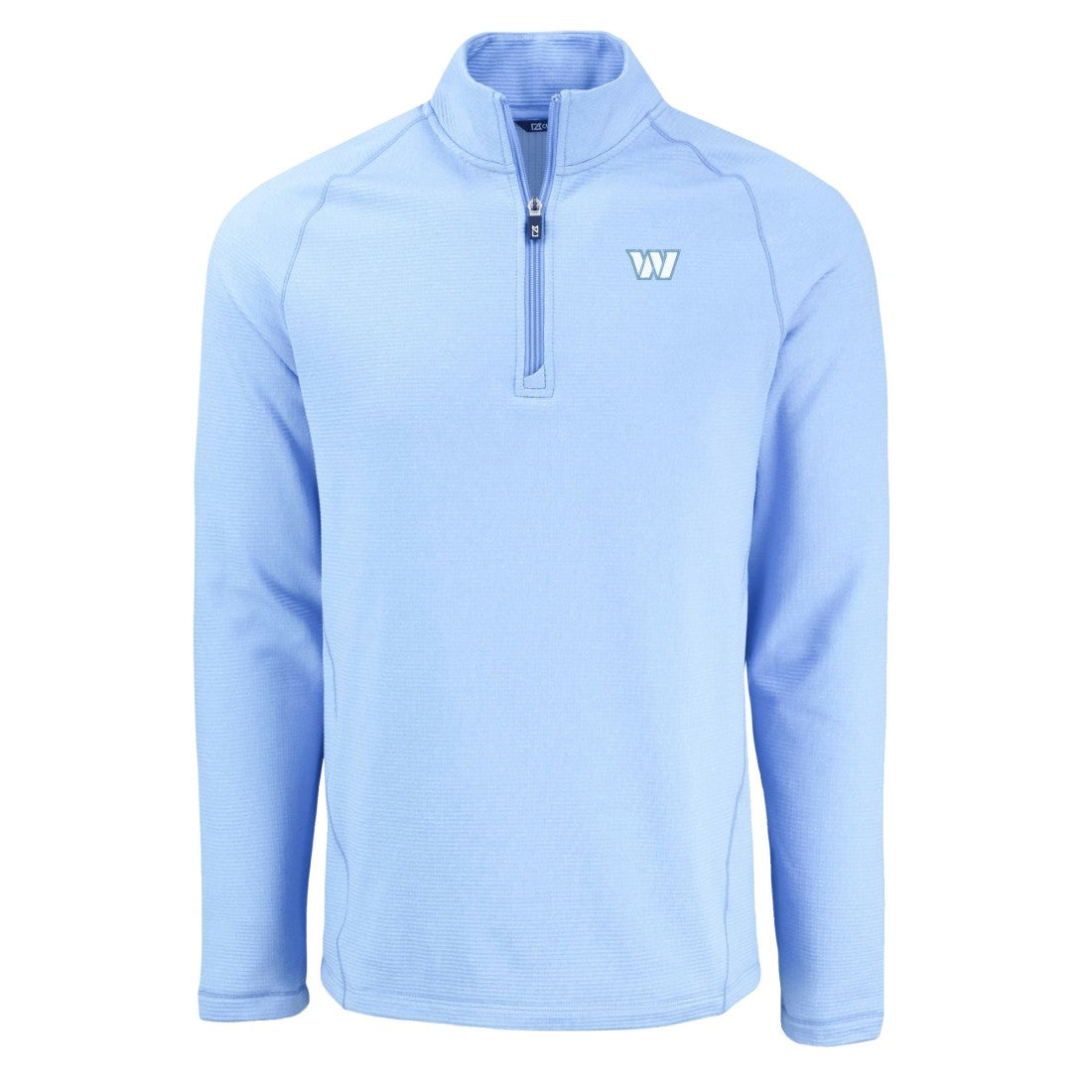 Washington Commanders Cutter & Buck Peshastin Eco Fleece Recycled Raglan Quarter-Zip Top - Powder Blue Tops