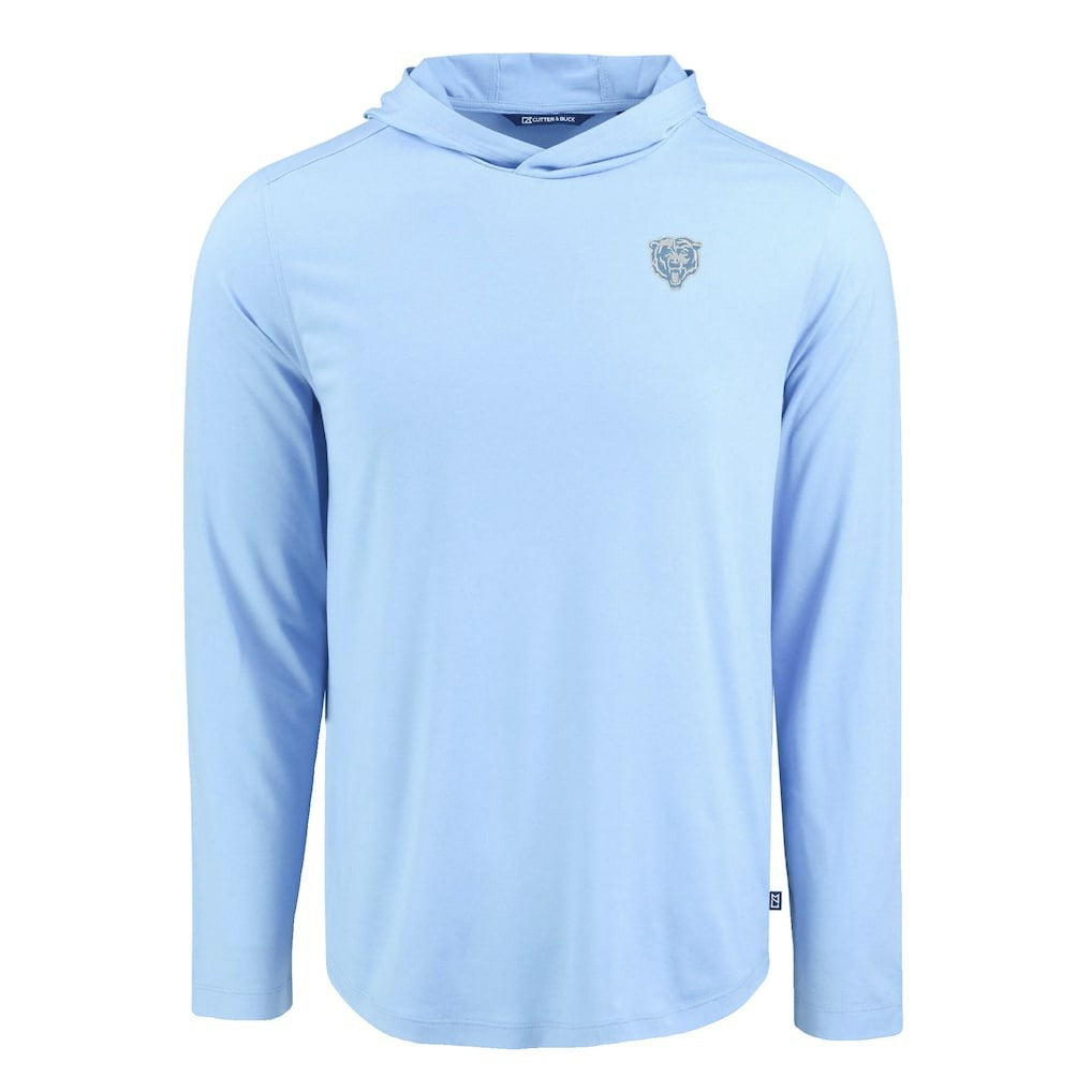 Chicago Bears Men's Cutter & Buck Coastline Epic Comfort Eco Recycled Men's Hooded Shirt - Powder Blue