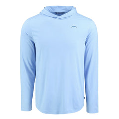 Los Angeles Chargers Men's Cutter & Buck Coastline Epic Comfort Eco Recycled Men's Hooded Shirt - Powder Blue