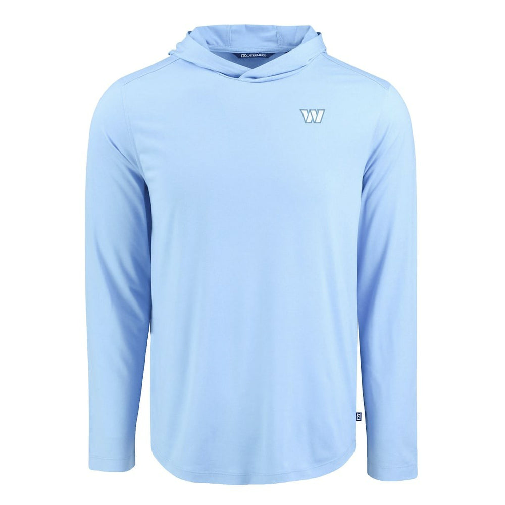 Washington Commanders Men's Cutter & Buck Coastline Epic Comfort Eco Recycled Men's Hooded Shirt - Powder Blue