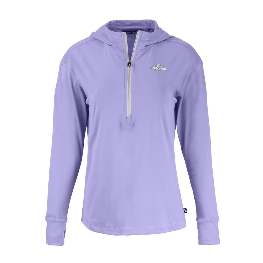 Baltimore Ravens Cutter & Buck Women's Daybreak Eco Recycled Half-Zip Hoodie - Purple Hoodies