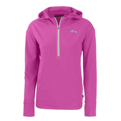 Baltimore Ravens Cutter & Buck Women's Daybreak Eco Recycled Half-Zip Hoodie - Pink Hoodies