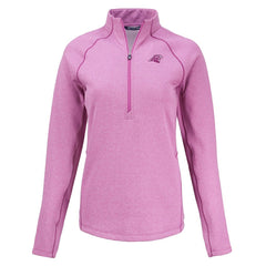 Carolina Panthers Cutter & Buck Women's Peshastin Eco Fleece Recycled Half-Zip Top - Pink Tops