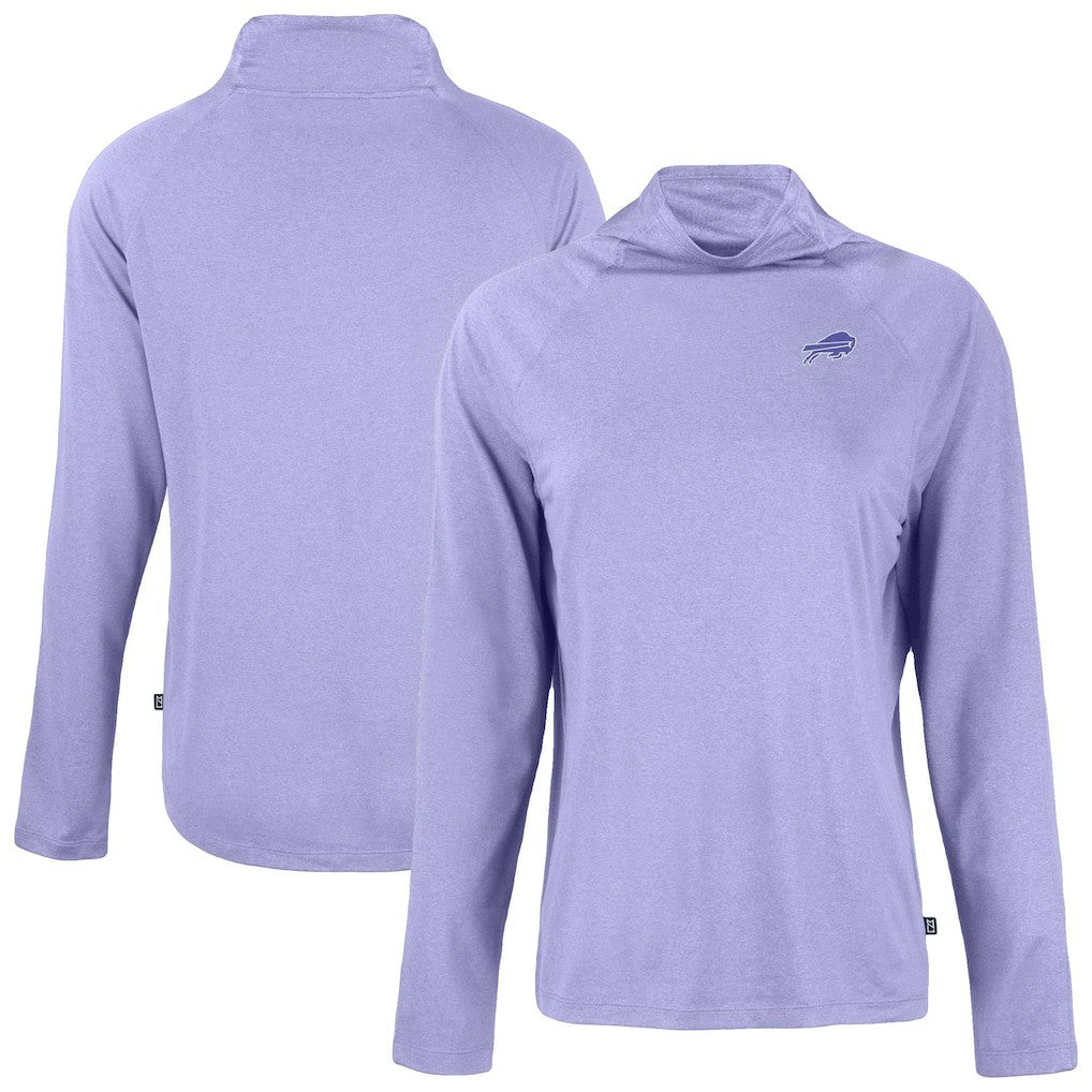 Buffalo Bills Cutter & Buck Women's Coastline Epic Comfort Eco Recycled Funnel Neck Pullover Top - Lavender Pullover