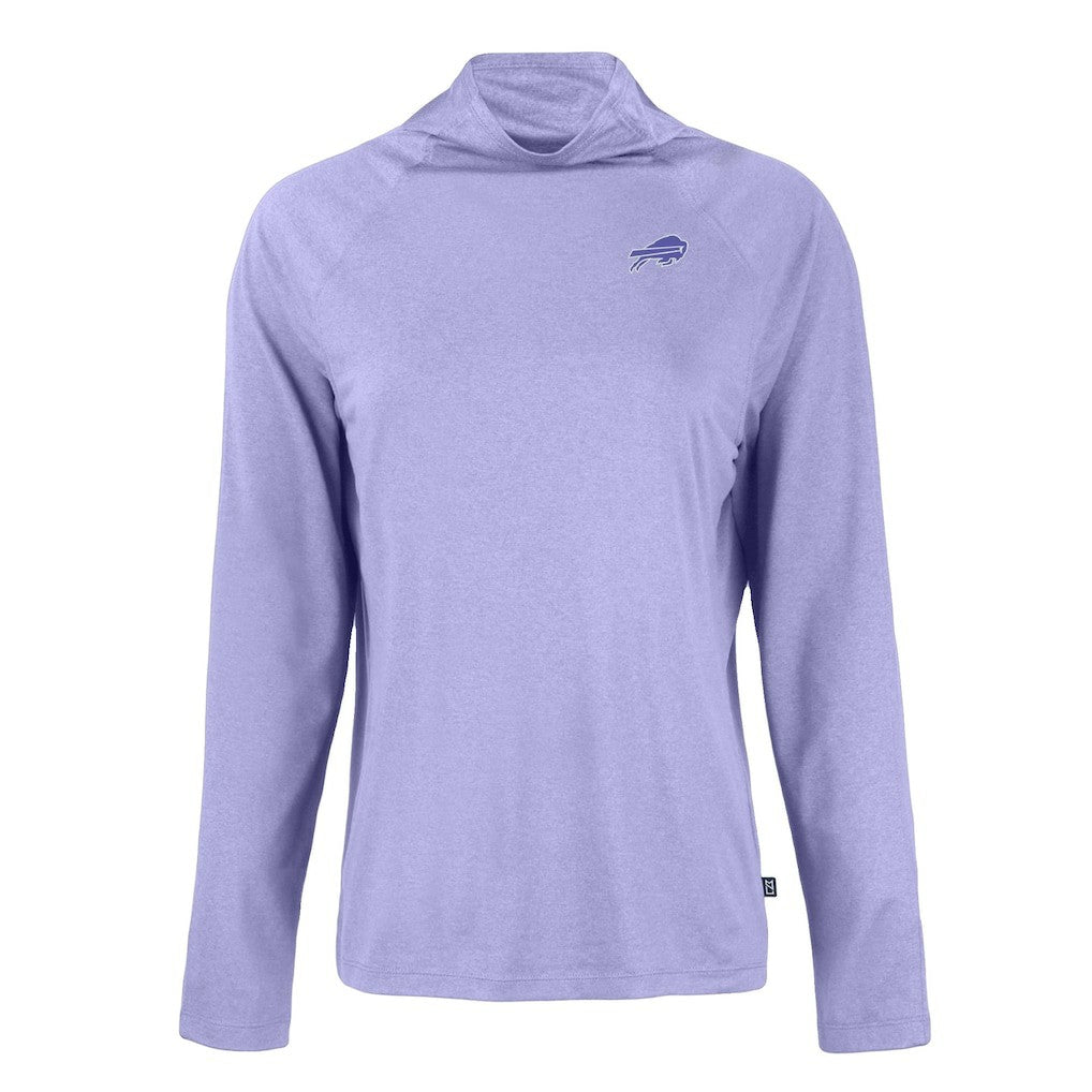 Buffalo Bills Cutter & Buck Women's Coastline Epic Comfort Eco Recycled Funnel Neck Pullover Top - Lavender Pullover