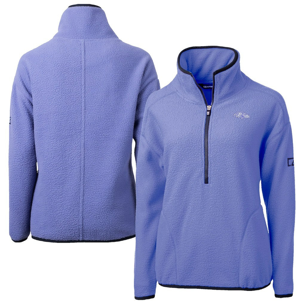 Baltimore Ravens Cutter & Buck Women's Cascade Eco Fleece Half-Zip Jacket - Lavender Jackets
