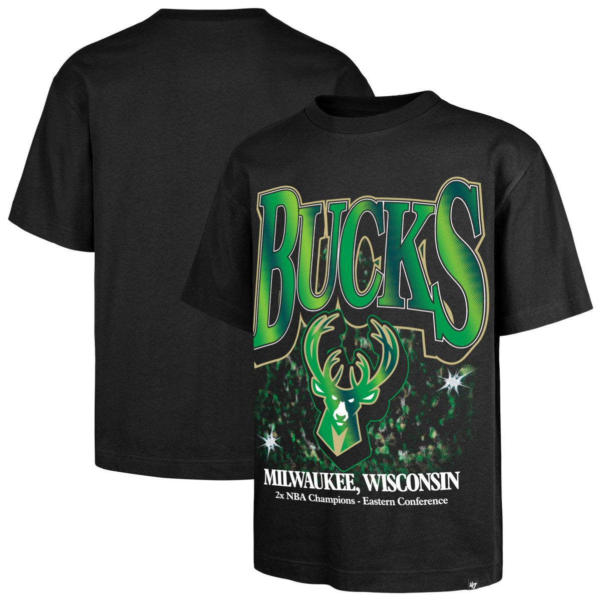 Milwaukee Bucks '47 Past Champs Collection Flashbulb Foundation T-Shirt Black - 47 brand