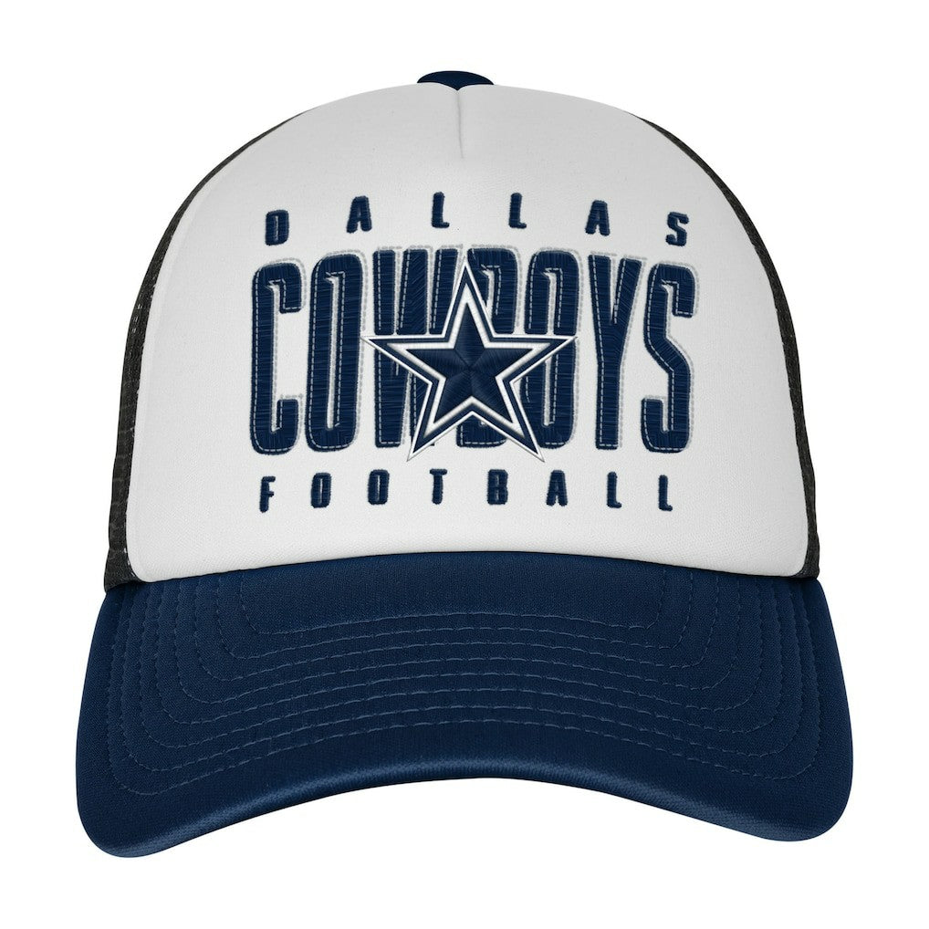 Dallas Cowboys Outerstuff Youth Essentials Trucker Adjustable Hat - White Hats