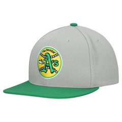 Athletics Mitchell & Ness Cooperstown Collection Basic Flip Snapback Hat - Gray Hats
