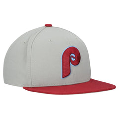 Philadelphia Phillies Mitchell & Ness Cooperstown Collection Basic Flip Snapback Hat - Gray Hats