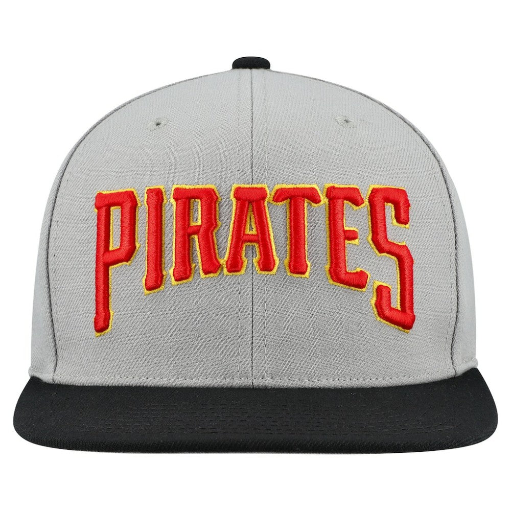 Pittsburgh Pirates Mitchell & Ness Cooperstown Collection Basic Flip Snapback Hat - Gray Hats