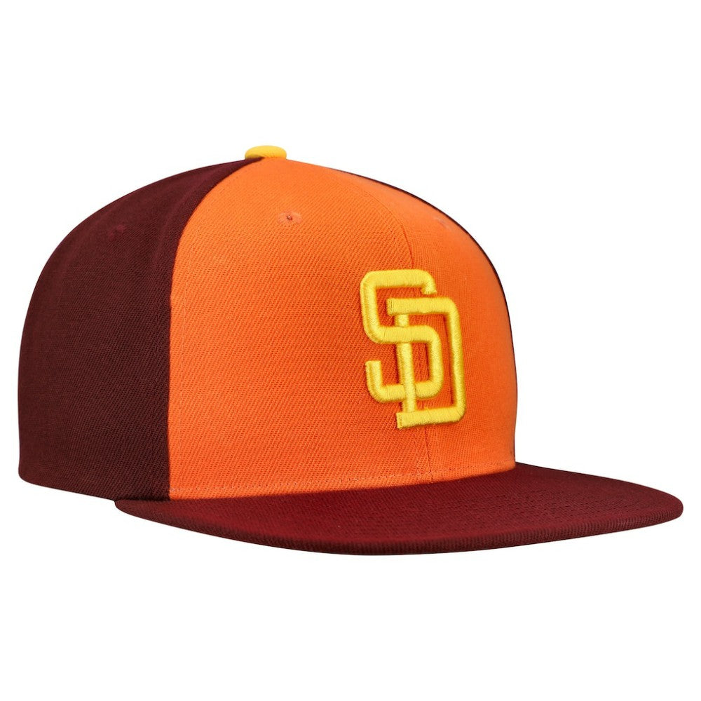 San Diego Padres Mitchell & Ness Cooperstown Collection Basic Flip Snapback Hat - Orange/Brown Hats