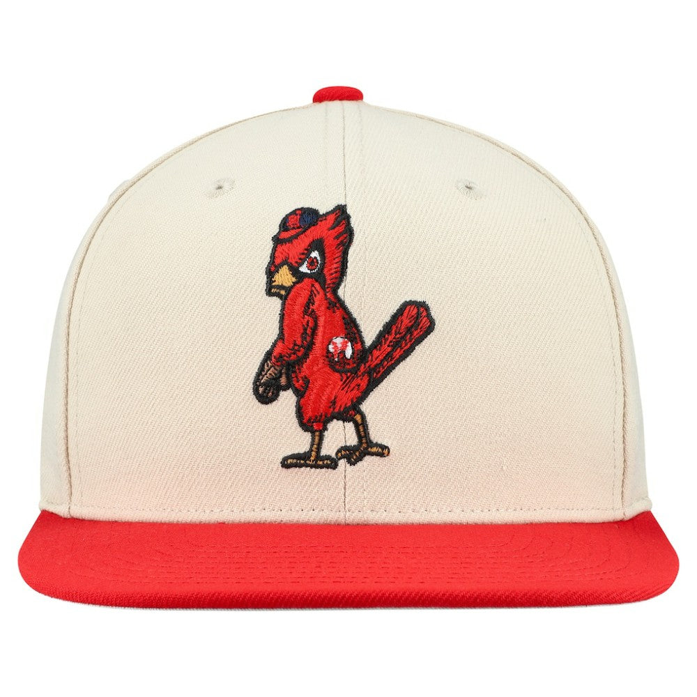 St. Louis Cardinals Mitchell & Ness Cooperstown Collection Basic Flip Snapback Hat - Cream Hats