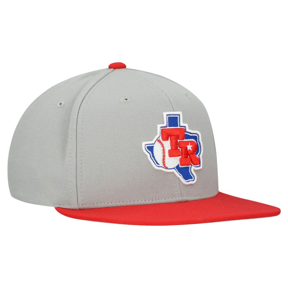 Texas Rangers Mitchell & Ness Cooperstown Collection Basic Flip Snapback Hat - Gray Hats