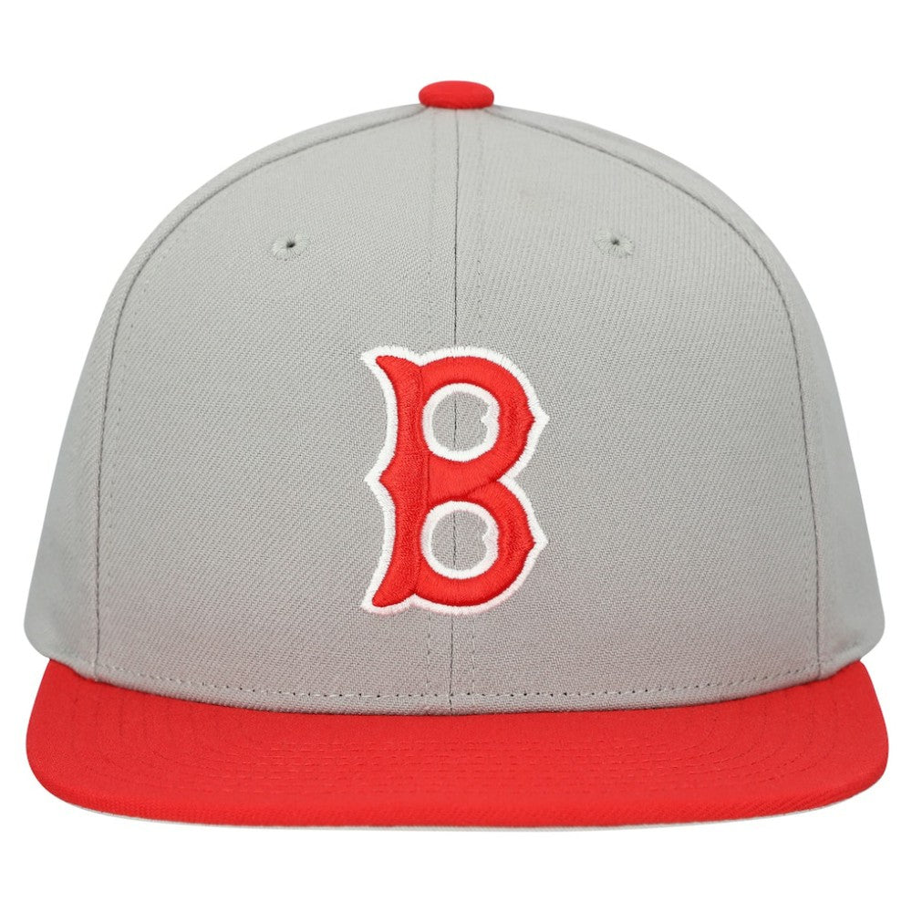Boston Red Sox Mitchell & Ness Cooperstown Collection Basic Flip Snapback Hat - Gray Hats