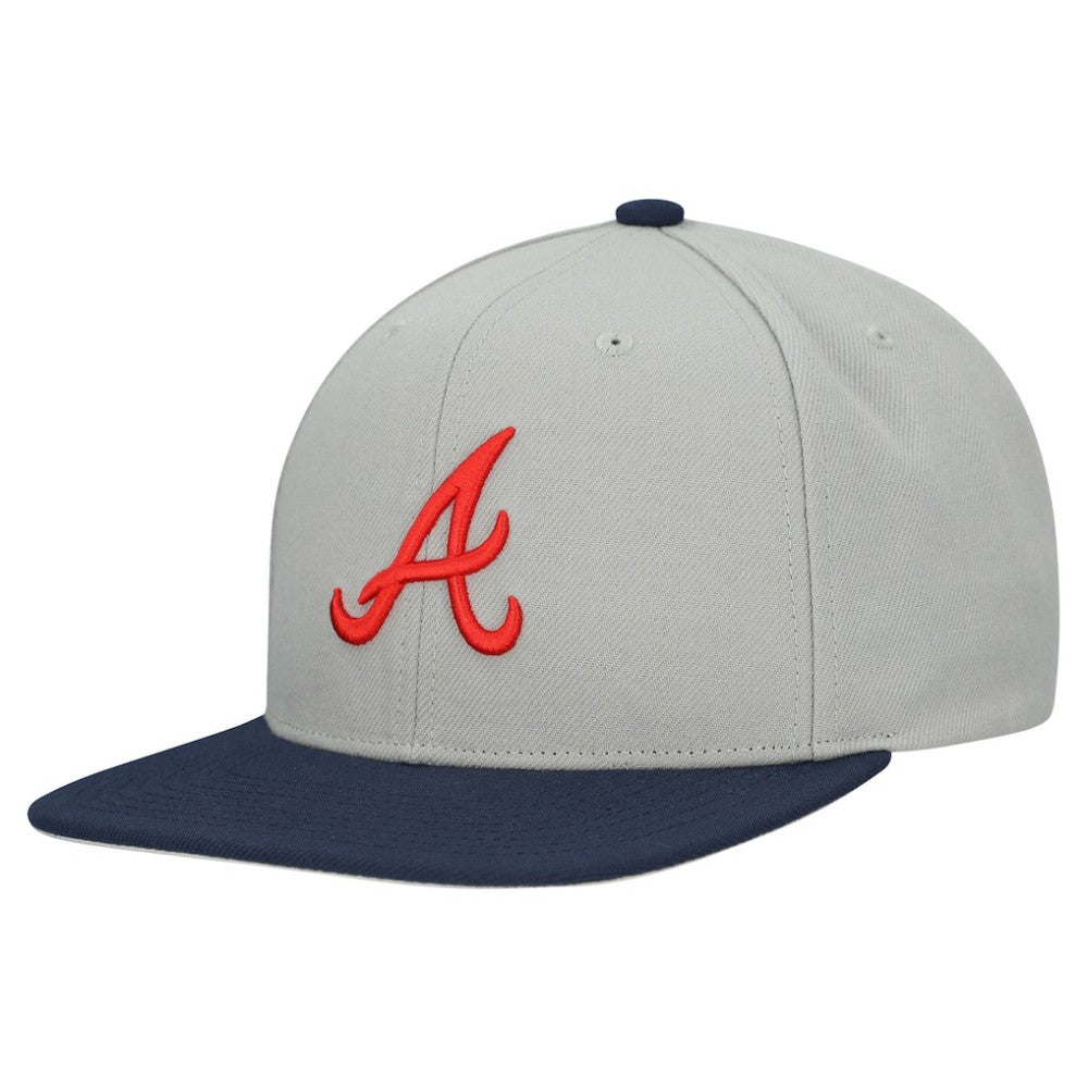 Atlanta Braves Mitchell & Ness Basic Flip Snapback Hat - Gray Hats