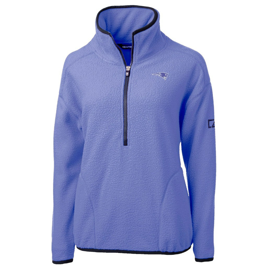 New England Patriots Cutter & Buck Women's Cascade Eco Fleece Half-Zip Jacket - Lavender Jackets