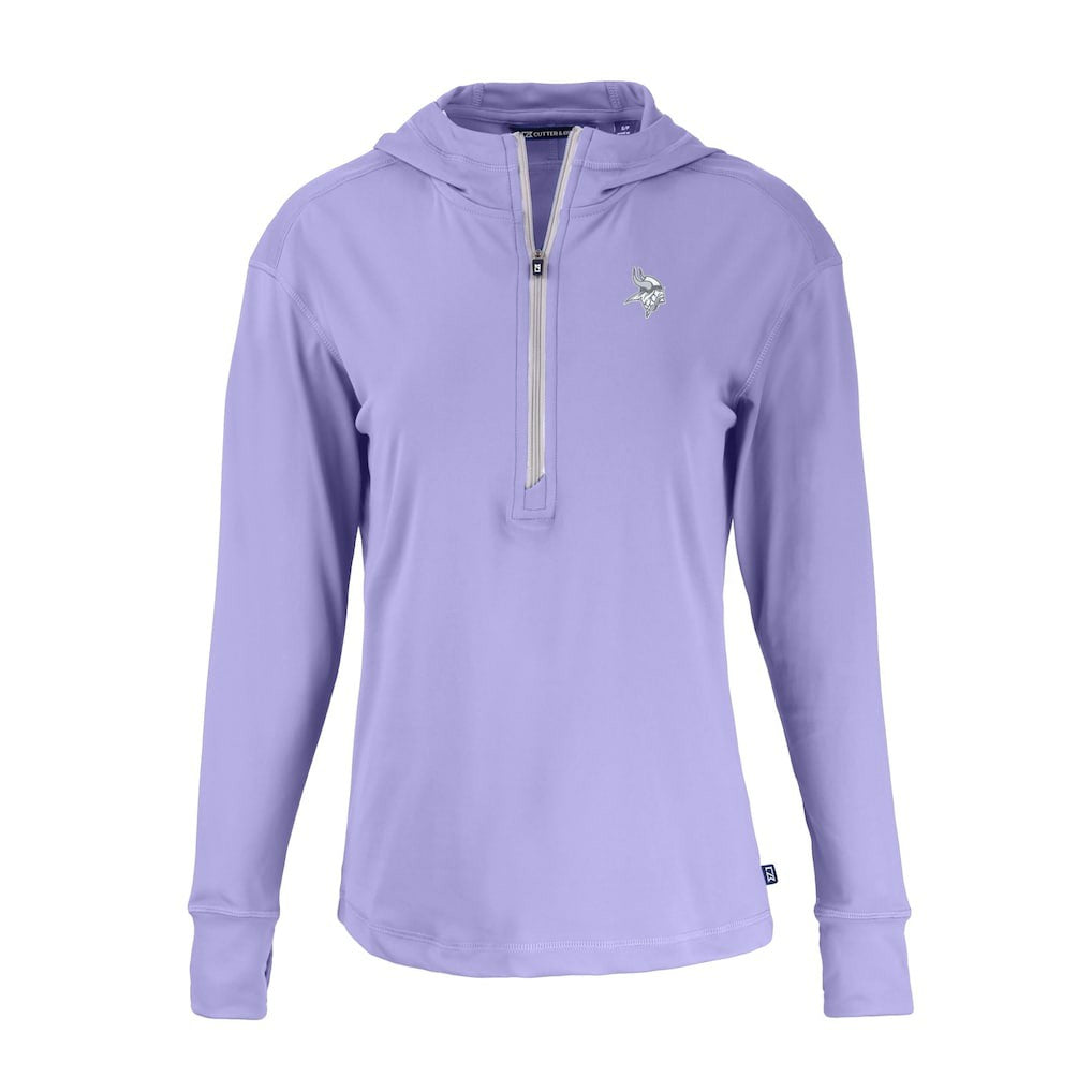 Minnesota Vikings Cutter & Buck Women's Daybreak Eco Recycled Half-Zip Hoodie - Purple Hoodies