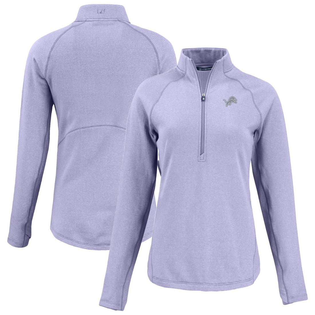Detroit Lions Cutter & Buck Women's Peshastin Eco Fleece Recycled Half-Zip Top - Purple Tops