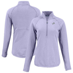 Detroit Lions Cutter & Buck Women's Peshastin Eco Fleece Recycled Half-Zip Top - Purple Tops