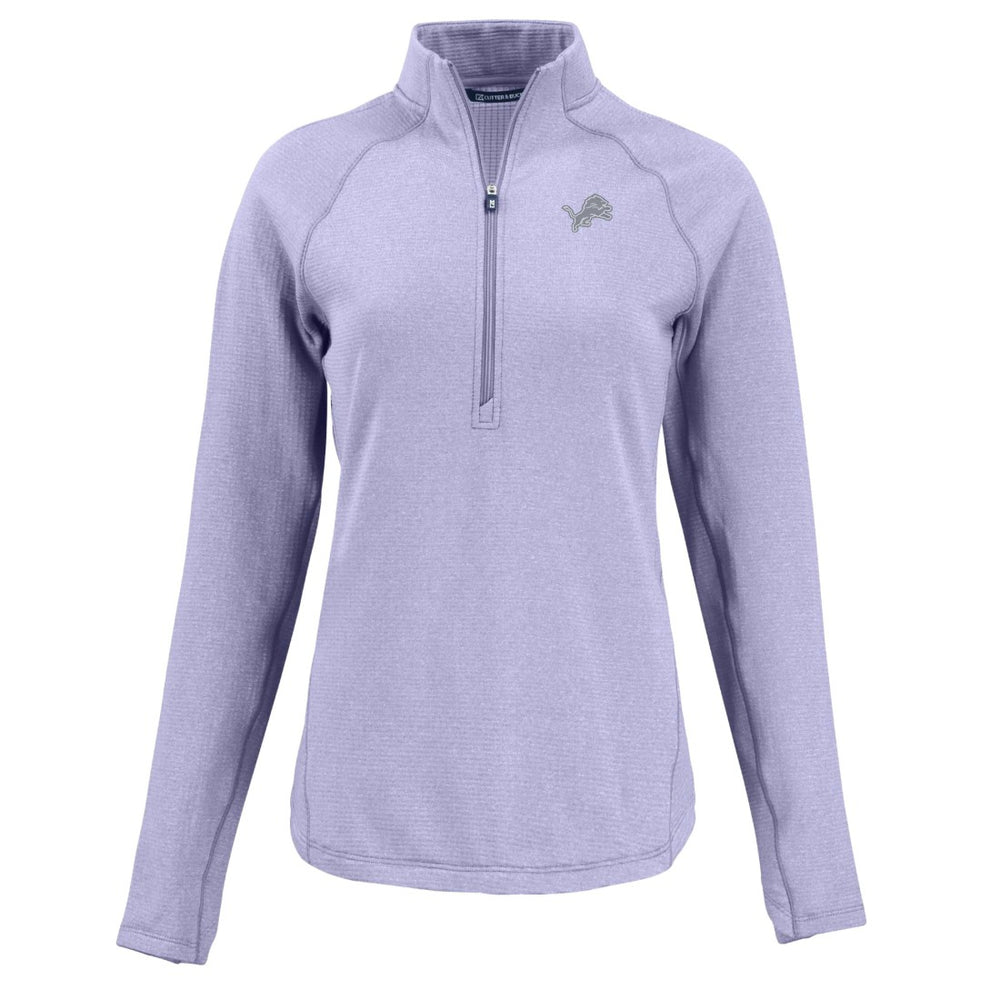 Detroit Lions Cutter & Buck Women's Peshastin Eco Fleece Recycled Half-Zip Top - Purple Tops