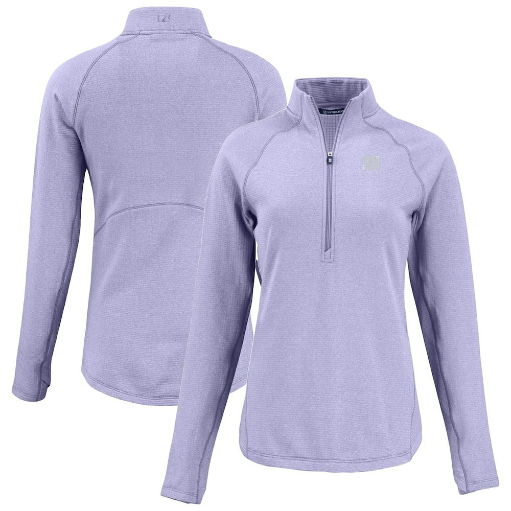 New York Giants Cutter & Buck Women's Peshastin Eco Fleece Recycled Half-Zip Top - Purple Tops