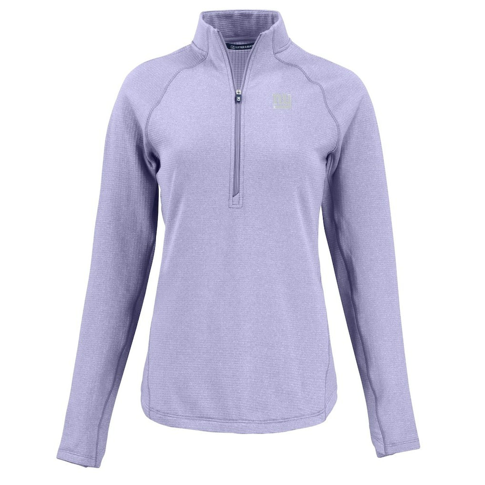 New York Giants Cutter & Buck Women's Peshastin Eco Fleece Recycled Half-Zip Top - Purple Tops