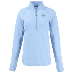 Houston Texans Cutter & Buck Women's Peshastin Eco Fleece Recycled Half-Zip Top - Powder Blue Tops