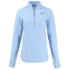 New England Patriots Cutter & Buck Women's Peshastin Eco Fleece Recycled Half-Zip Top - Powder Blue Tops