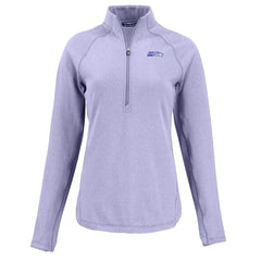 Seattle Seahawks Cutter & Buck Women's Peshastin Eco Fleece Recycled Half-Zip Top - Purple Tops