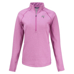 Tampa Bay Buccaneers Cutter & Buck Women's Peshastin Eco Fleece Recycled Half-Zip Top - Pink Tops