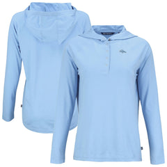 Denver Broncos Cutter & Buck Women's Coastline Epic Comfort Eco Recycled Long Sleeve Hoodie T-Shirt - Powder Blue Hoodies