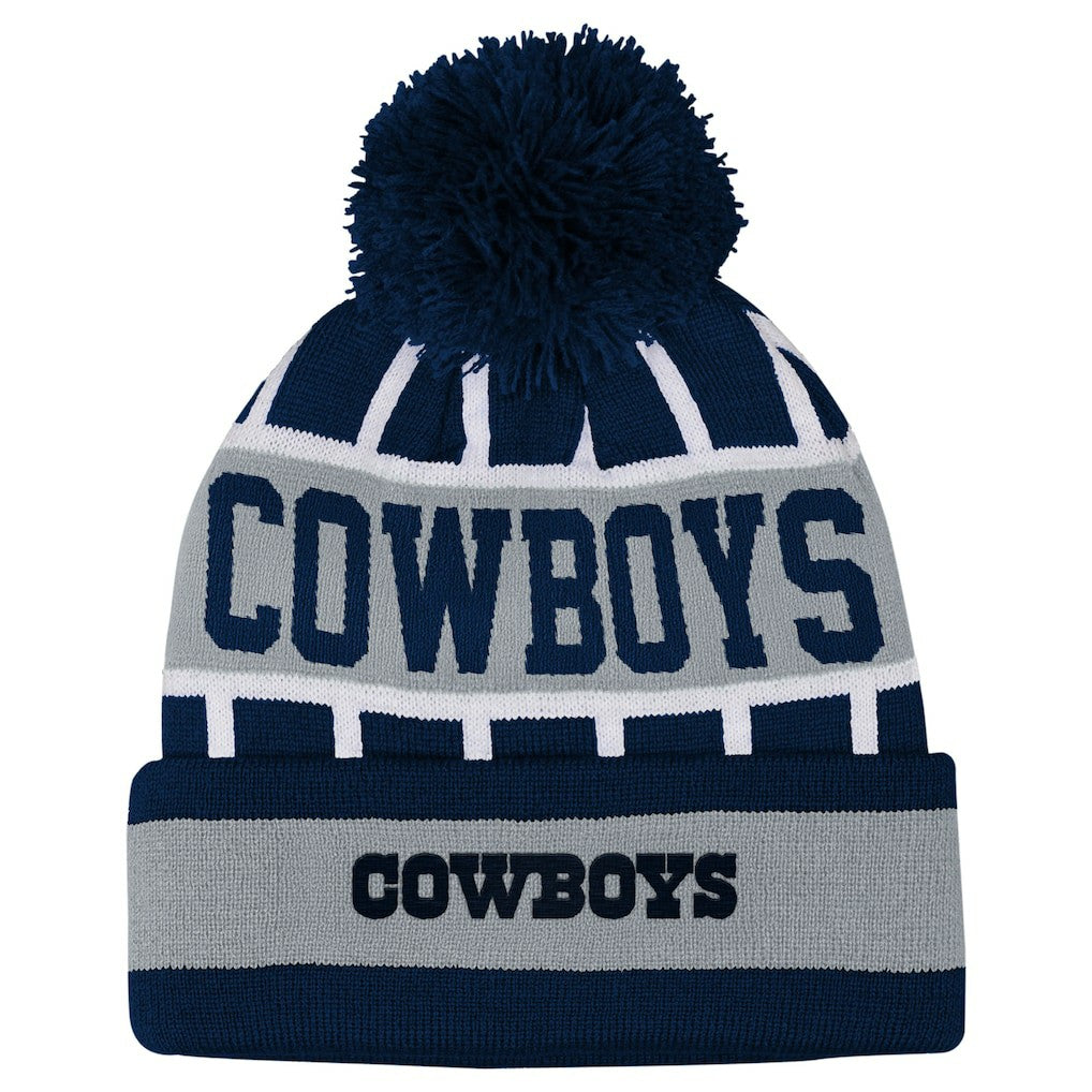 Dallas Cowboys Outerstuff Youth Go Fast Cuffed Knit Hat with Pom - Navy Hats