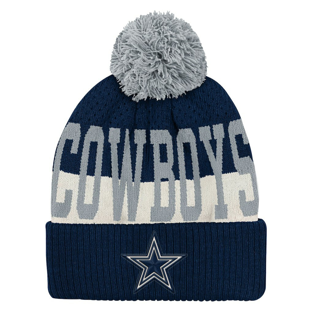 Dallas Cowboys Outerstuff Youth Modern Fan Cuffed Knit Hat with Pom - Navy Hats