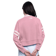Seattle Seahawks Starter Women's Power Play Cropped Pullover Sweatshirt - Pink Pullover