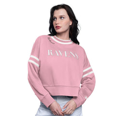 Baltimore Ravens Starter Women's Power Play Cropped Pullover Sweatshirt - Pink Pullover