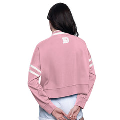 Denver Broncos Starter Women's Power Play Cropped Pullover Sweatshirt - Pink Pullover