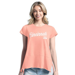 Cincinnati Bengals Margaritaville Women's Gametime Is Paradise T-Shirt - Light Orange T-shirts