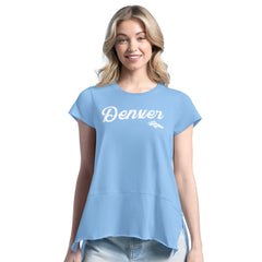 Denver Broncos Margaritaville Women's Gametime Is Paradise T-Shirt - Blue T-shirts