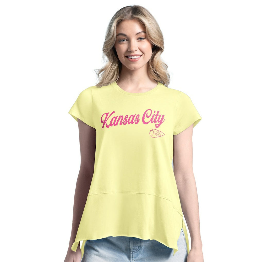Kansas City Chiefs Margaritaville Women's Gametime Is Paradise T-Shirt - Yellow T-shirts