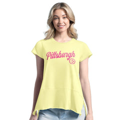 Pittsburgh Steelers Margaritaville Women's Gametime Is Paradise T-Shirt - Yellow T-shirts