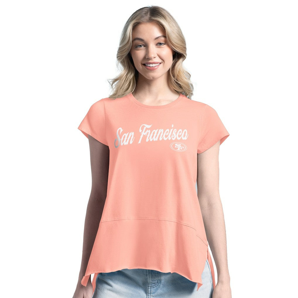 San Francisco 49ers Margaritaville Women's Gametime Is Paradise T-Shirt - Pink T-shirts