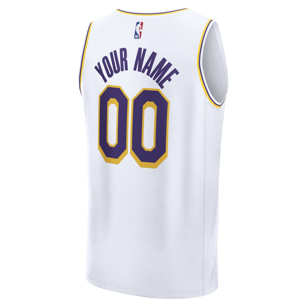 Los Angeles Lakers Youth Fast Break Custom Replica Jersey White Association Edition - Fanatics