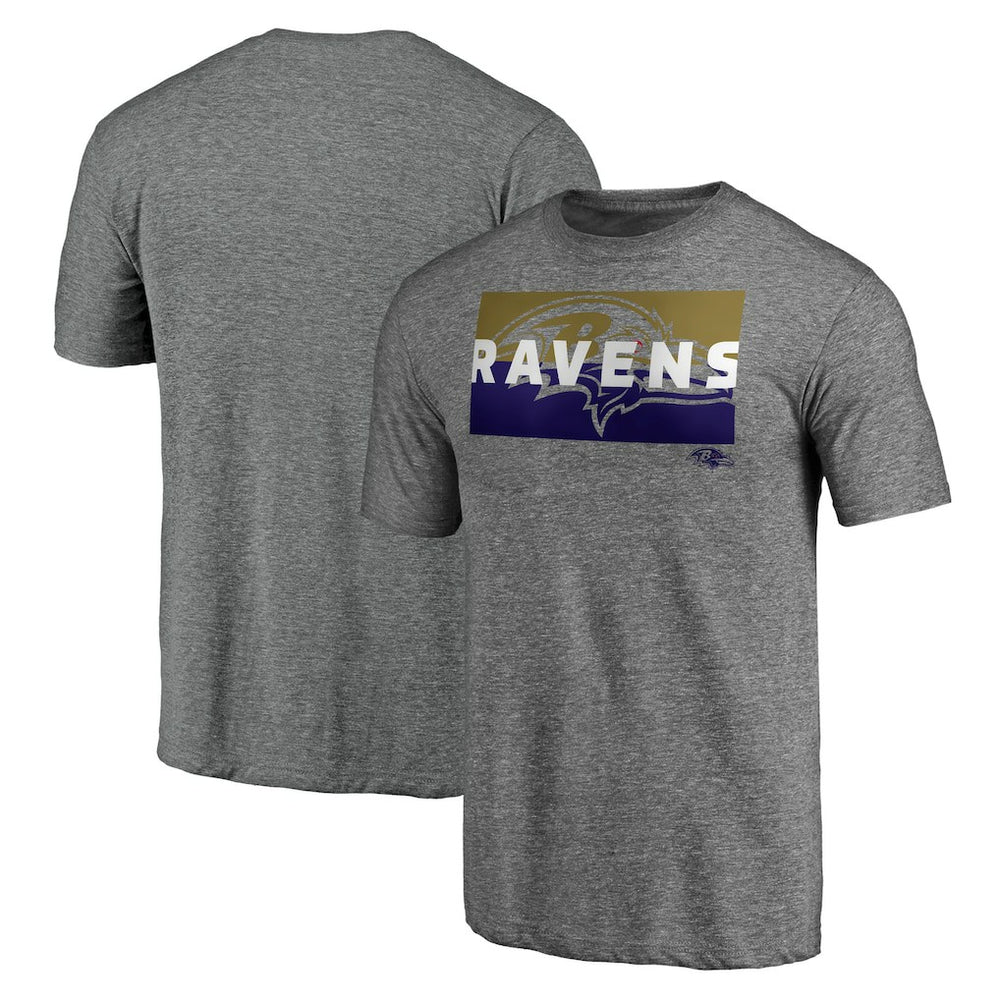 Baltimore Ravens Square Off Tri-Blend T-Shirt - Heather Gray T-shirts
