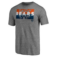 Chicago Bears Square Off Tri-Blend T-Shirt - Heather Gray T-shirts